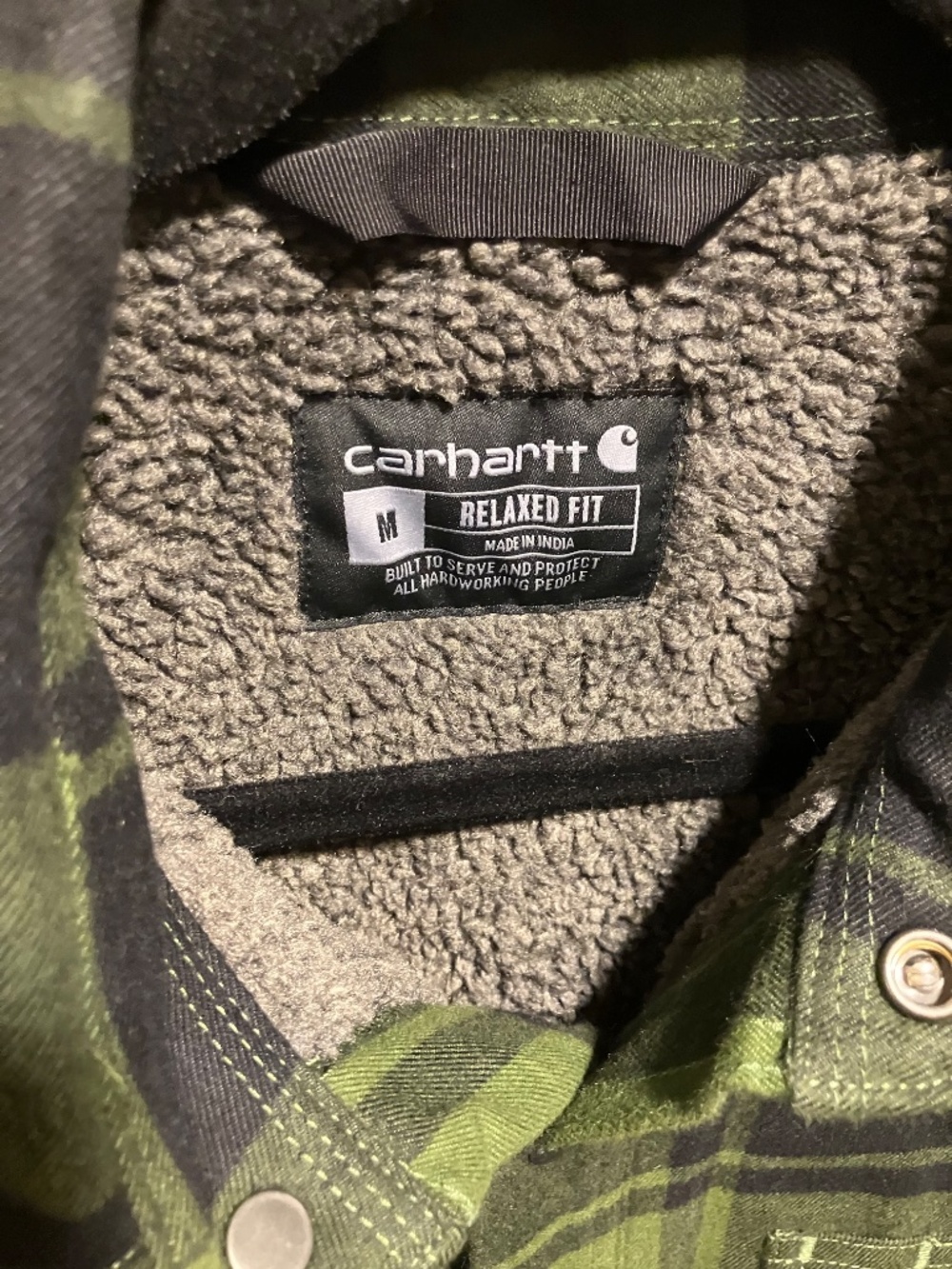 Carhartt Relaxed Fit Flannel Sherpa-Lined Shirt Jacket - Picture 4 of 14